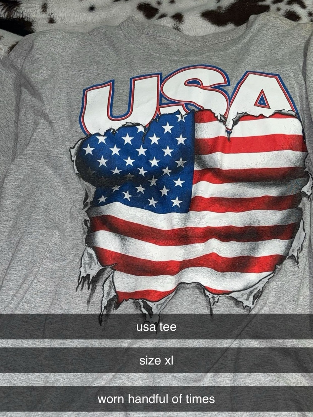 USA Flag Graphic Tee - Gray